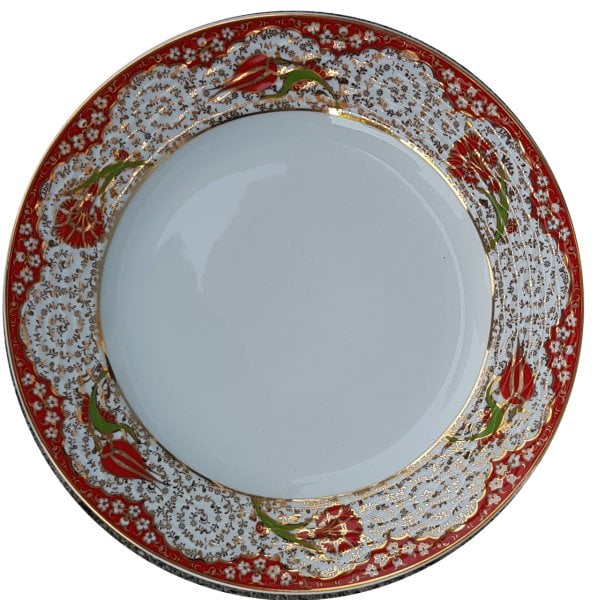 Porselen Resim Tabağı  25cm altın yaldızlı-8